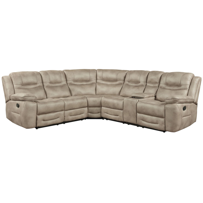 Shelton - 3 Piece Manual Reclining Sectional - Brown
