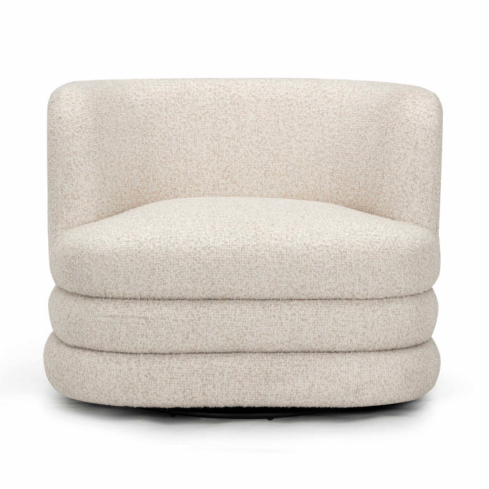 Astor - Heavy Boucle Swivel Hotel Lounge Chair - Cream