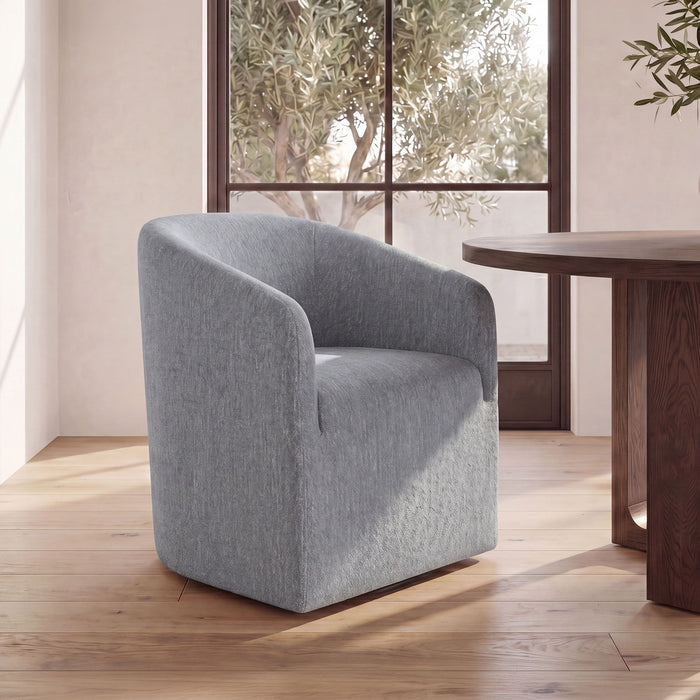 Sandy - Fabric Rolling Dining Chair - Gray