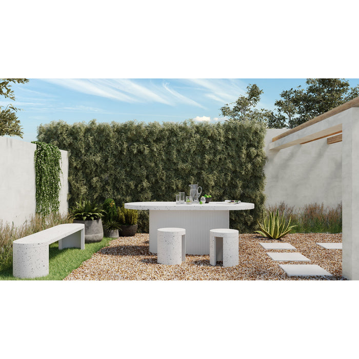 Lyon - Outdoor Cement Dining Table - Pearl Silver