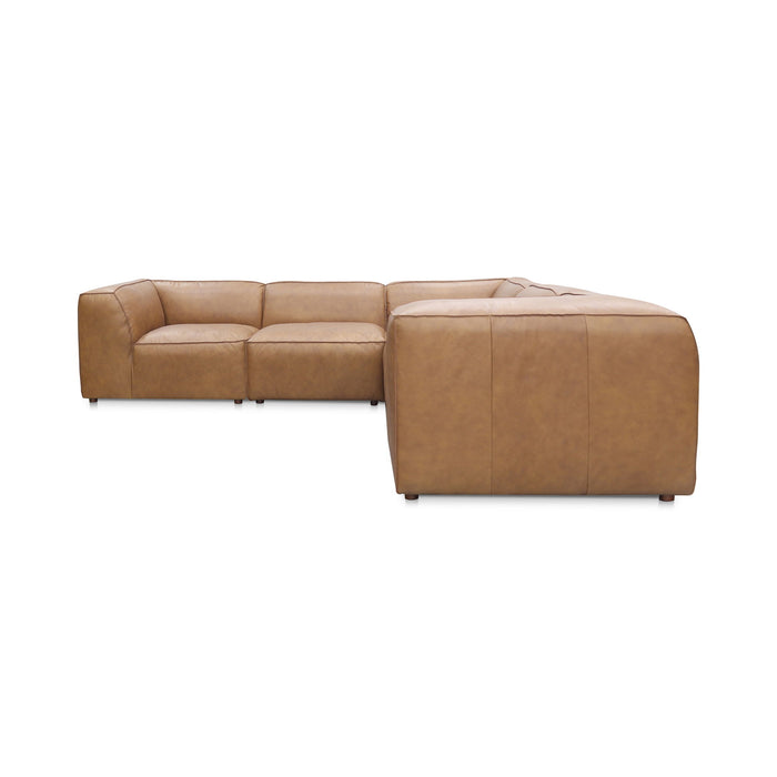 Form - Classic L Modular Leather Sectional - Light Brown