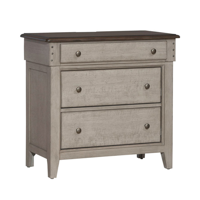 Ivy Hollow - 3 Drawer Bedside Chest With Charging Station - White