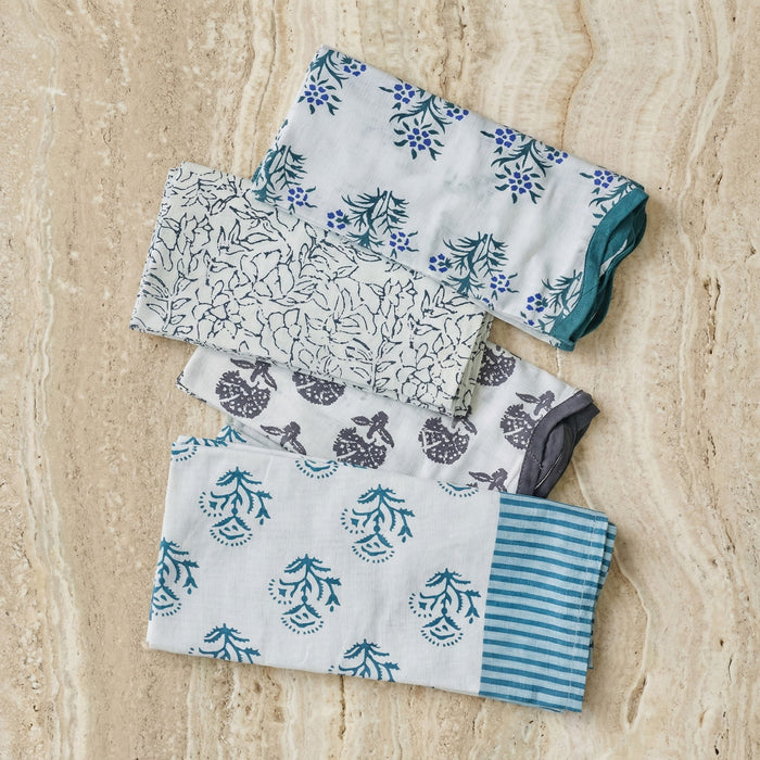 Crissy - Cotton Canvas Printed Napkins (Set of 4) - Inked