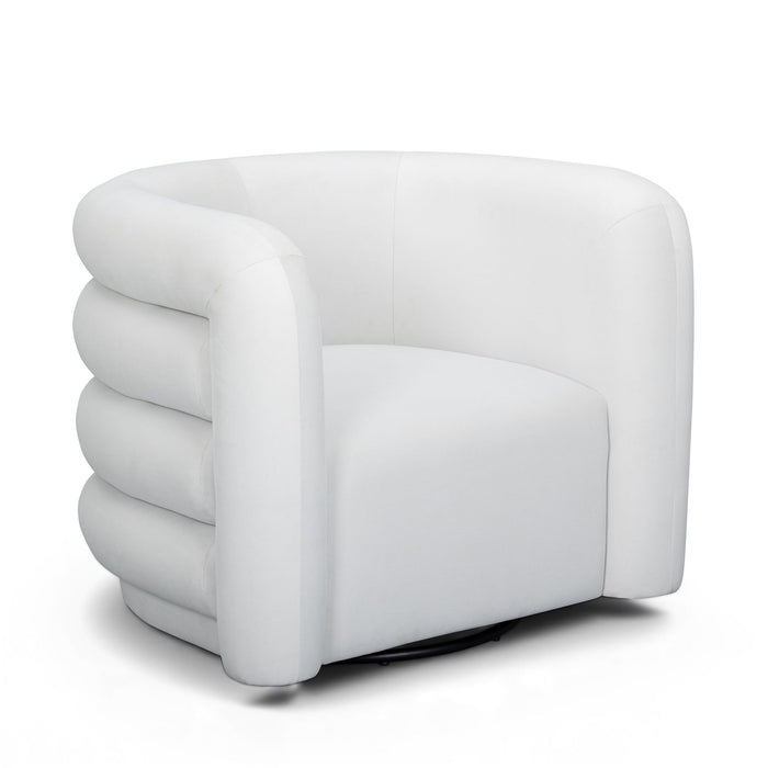 Curves - Velvet Swivel Accent Chair