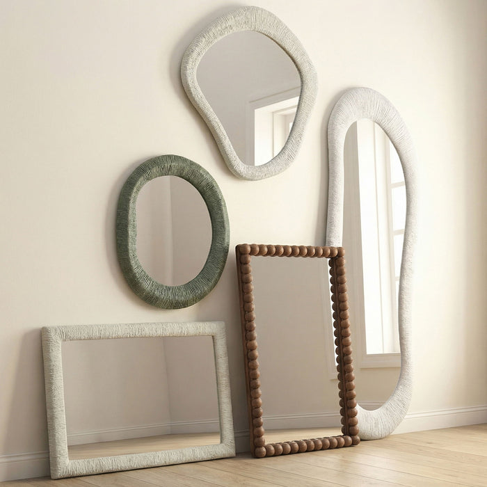 Orpheus - 35" x 31" Ribbed Wall Mirror - Faux Stone