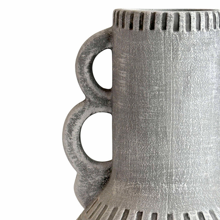 Earthenware - Aztec Handled Flower Vase - Slate