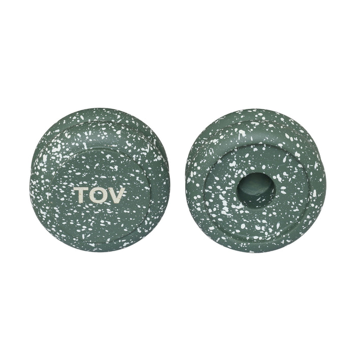 Gabby - Stacking Candle Holder (Set of 2) - Speckled Green