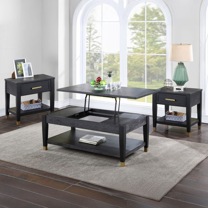 Yves - 3 Piece Occasional Table Set - Black