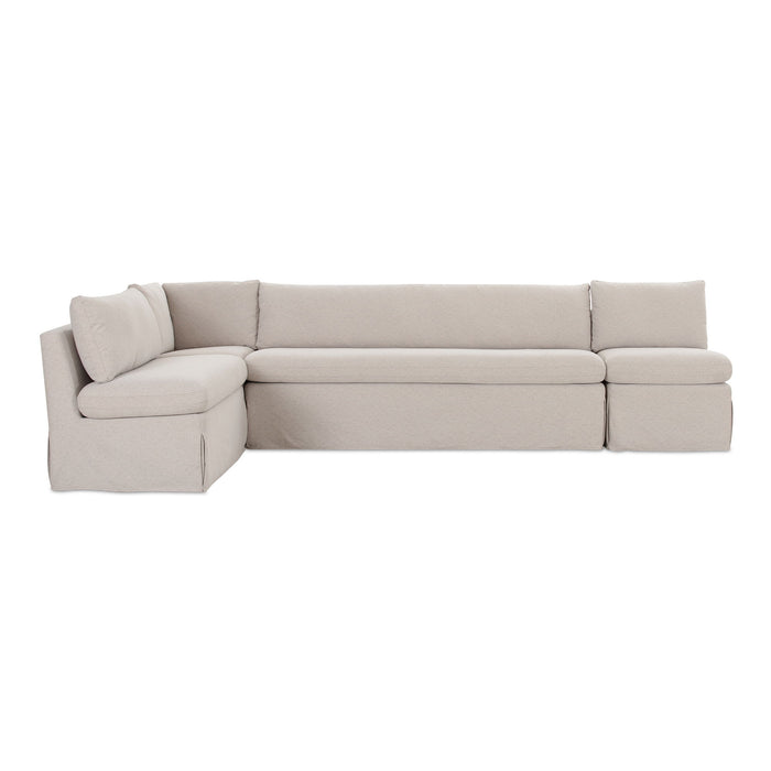 Fable - Slipcover Dining Banquette L-Shape Sectional - Beige