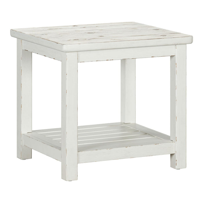 Backroads - End Table - Weathered White & Parchment Brown