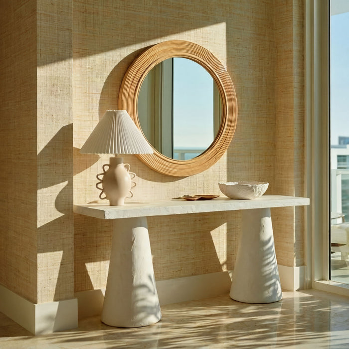 Tanya - Round Wall Mirror - Natural