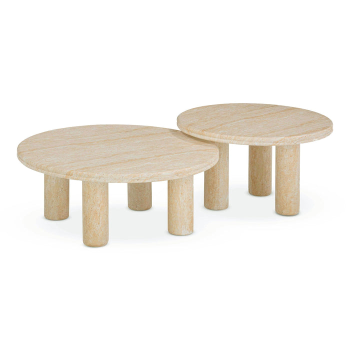 Amora - Indoor / Outdoor Nesting Accent Tables (Set of 2) - Travertine