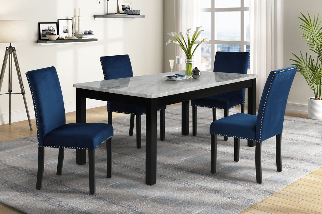 Celeste - 60" Rectangle Dining Table With Storage Shelf - Black / White