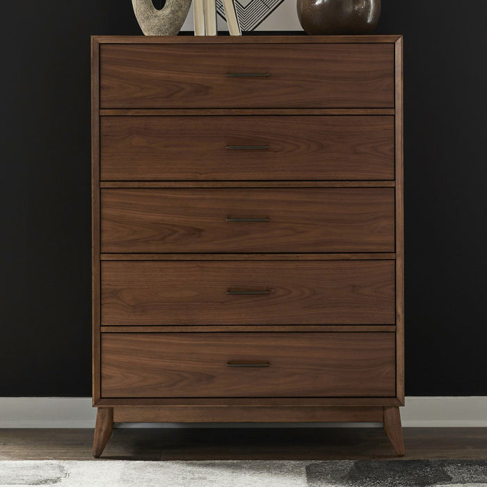 Century Modern - 5 Drawer Chest - Walnut