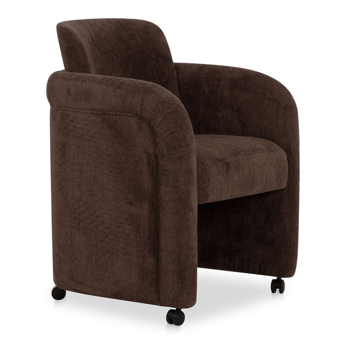 Mesto - Rolling Dining Chair - Dark Brown