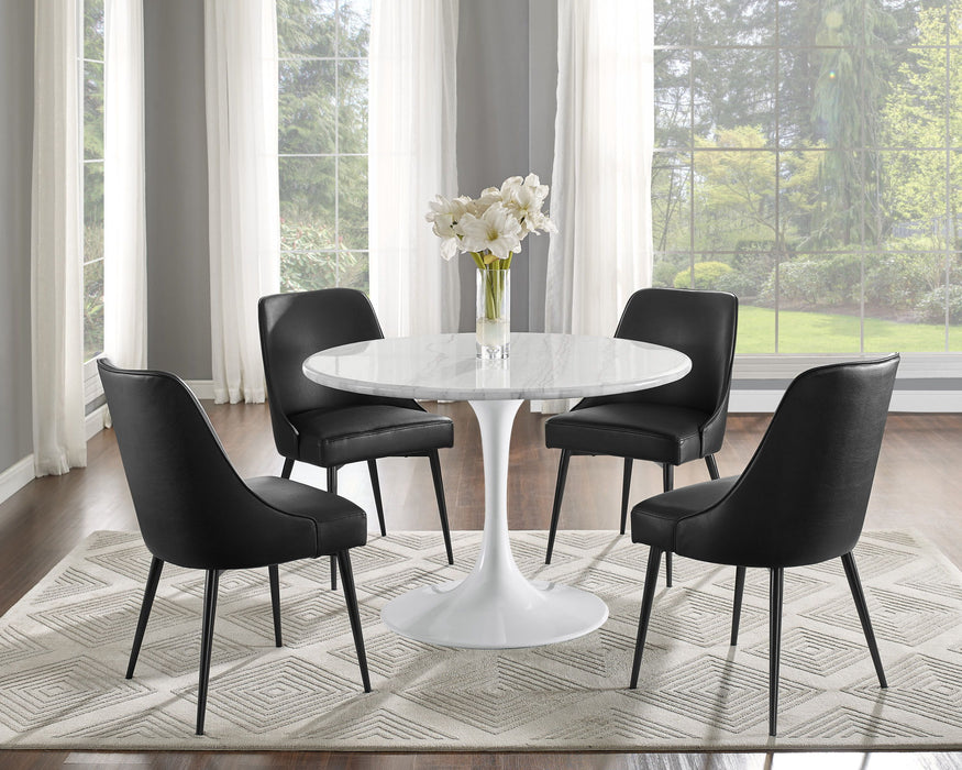 Colfax - White Marquina Marble Dining Set