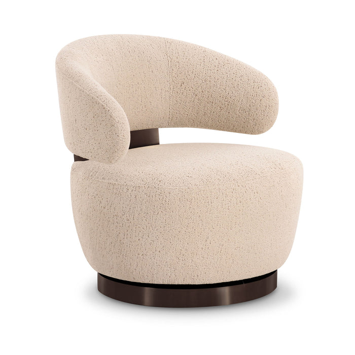 Austin - Boucle Swivel Chair - Cream