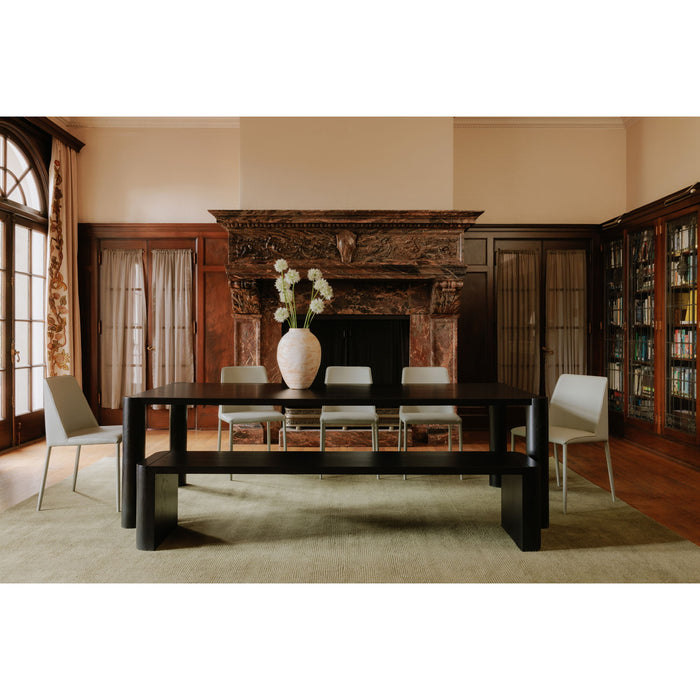 Post - Large Oak Dining Bench - Black