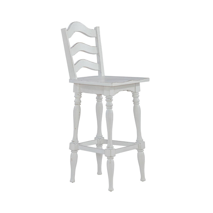 Magnolia Manor - Ladderback Swivel Bar Stool - White