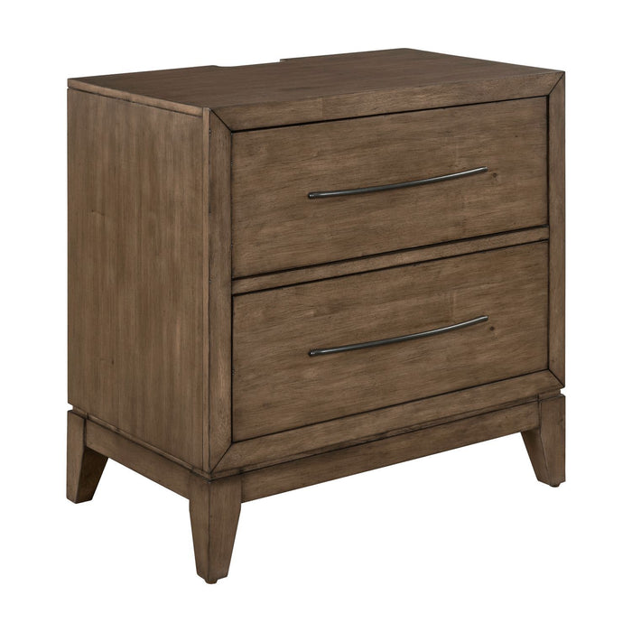 Shaker Lakes - Nightstand With Charging Station - Brown