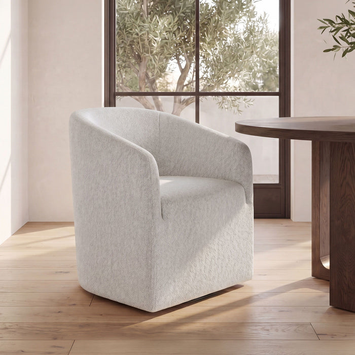 Sandy - Rolling Dining Chair - Off White