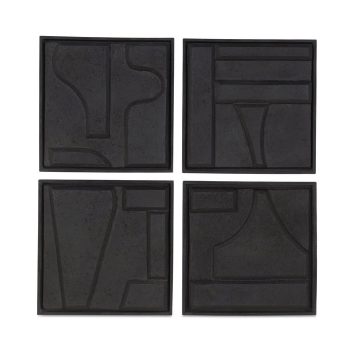 Alva - Wall Sculpture (Set of 4) - Black