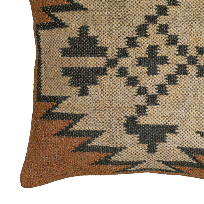 Terra - 20" Square Wool and Jute Kilim Throw Pillow - Mesa