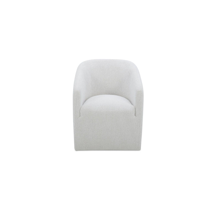 Sandy - Fabric Rolling Dining Chair - Off White
