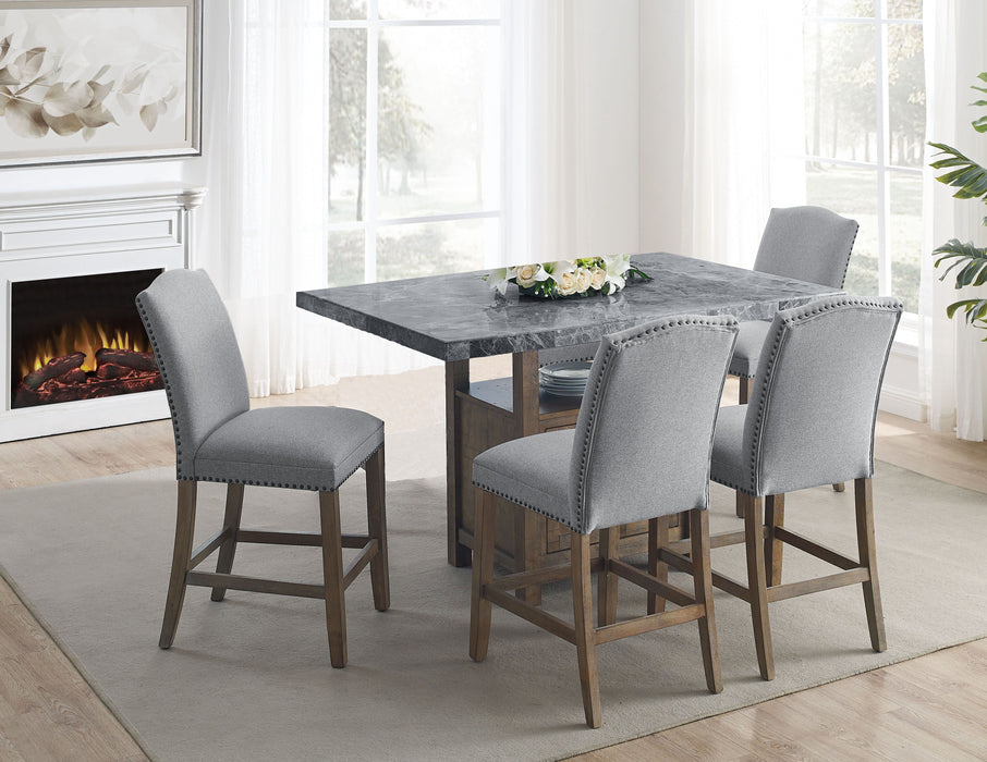 Grayson - Counter Dining Set - Distressed Wood Base