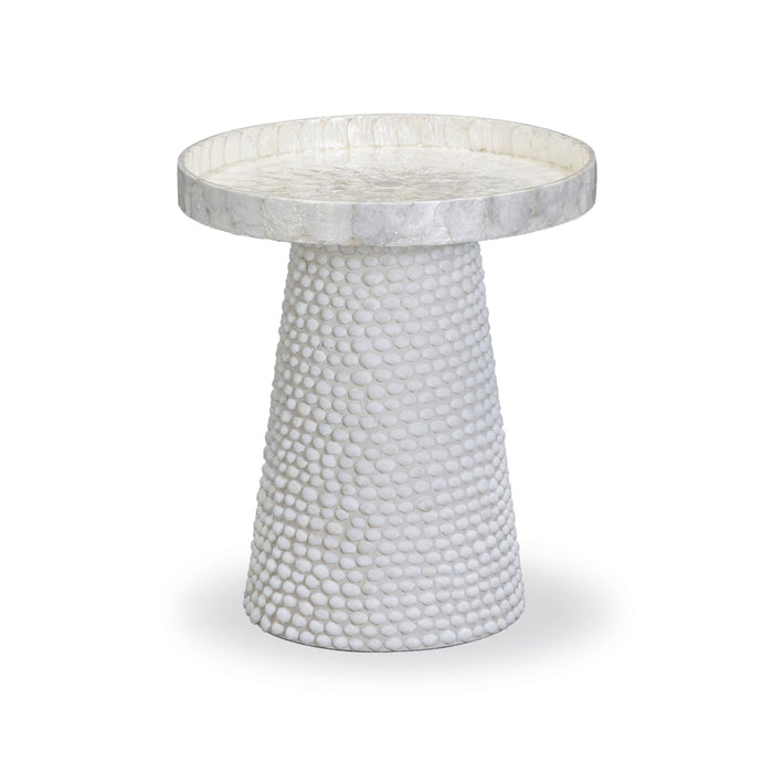 Coast - Seashell Round Side Table - Pearl White