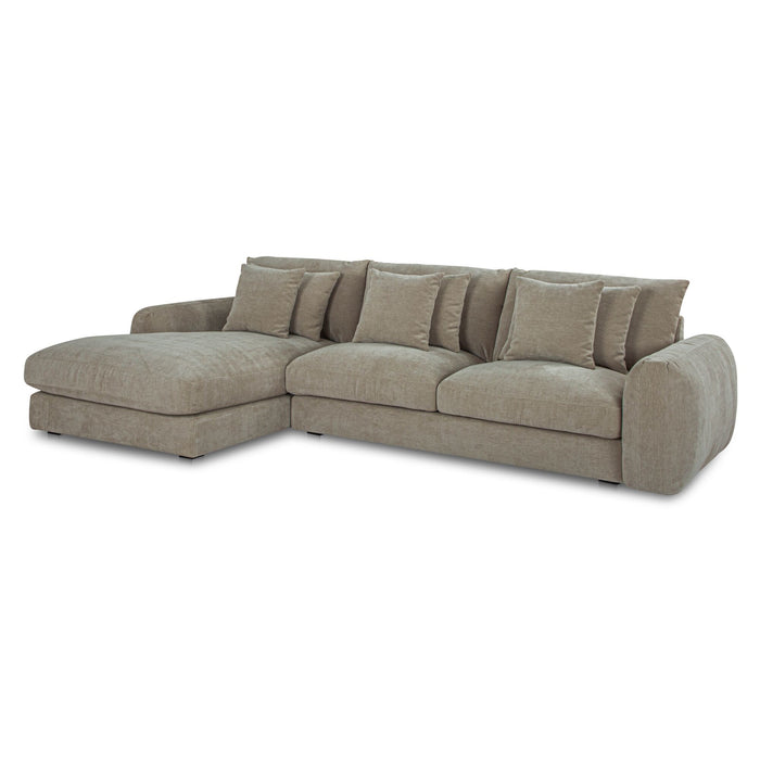 Berga - Sectional Pebble Left Stationary Sofa - Gray