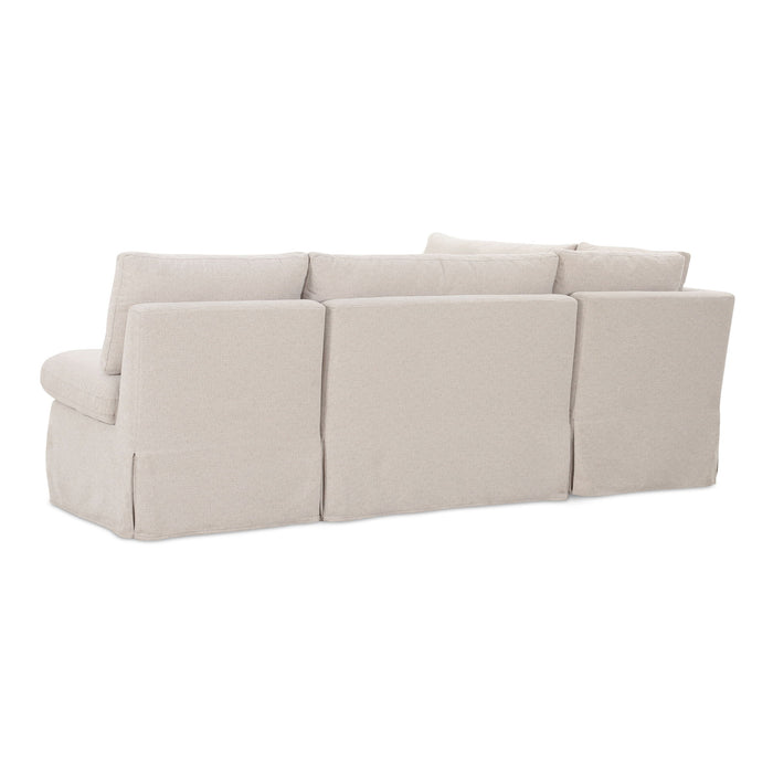 Fable - Slipcover Dining Banquette L-Shape Sectional With Slipper Chair - Beige