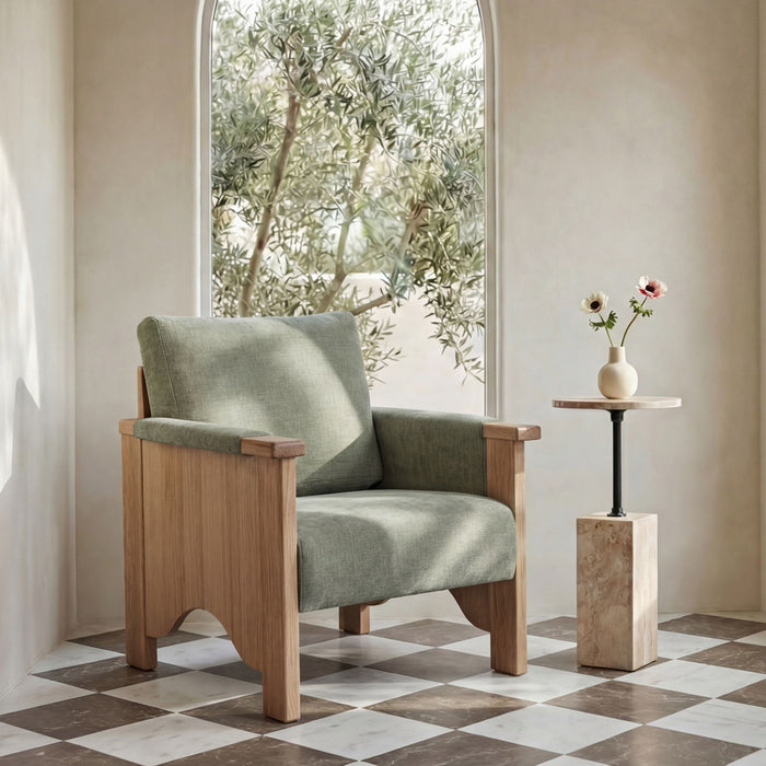 Bauer - Accent Chair - Sage Green / Light Brown
