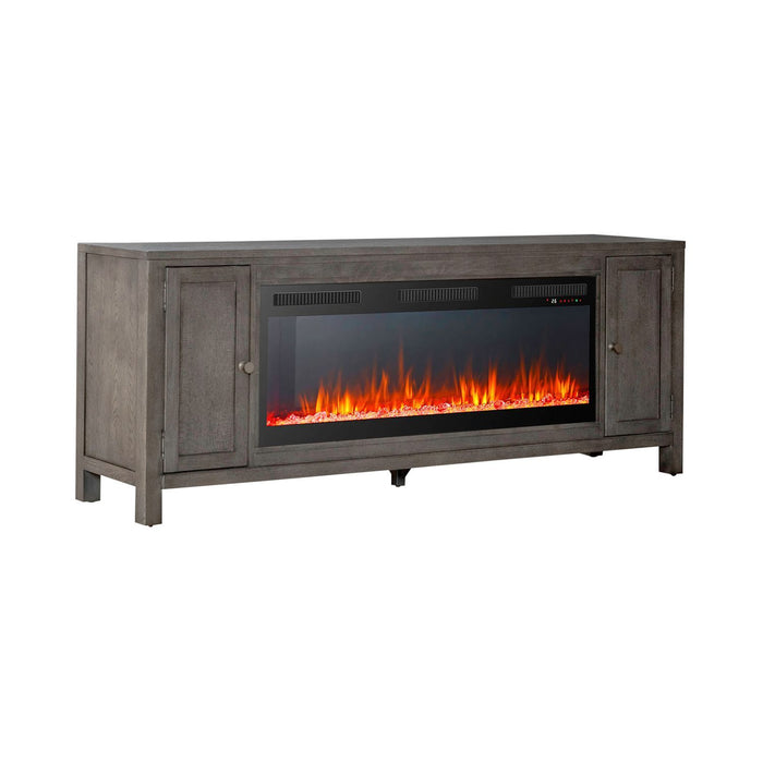 Fireplace TV Consoles - 406 78" Console With Fire FTS - Brown