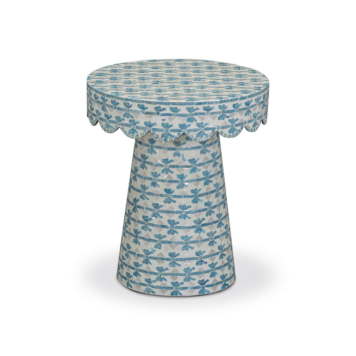 Lady - Capiz Shell Round Side Table - Blue Ribbon