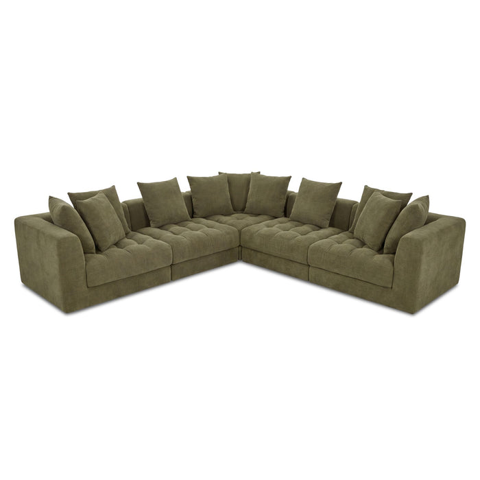 Davie - Classic L Modular Sectional - Olive