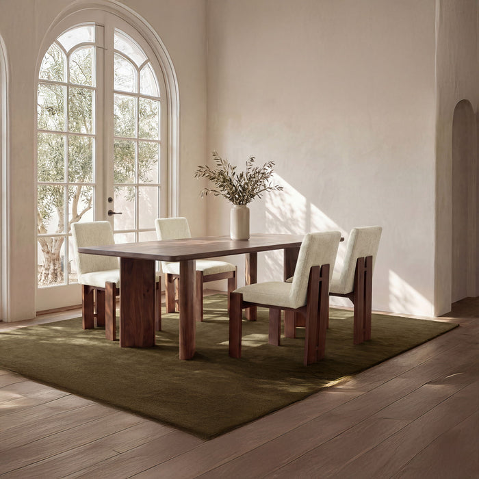 Mia - Dining Chair (Set of 2) - Beige / Dark Brown