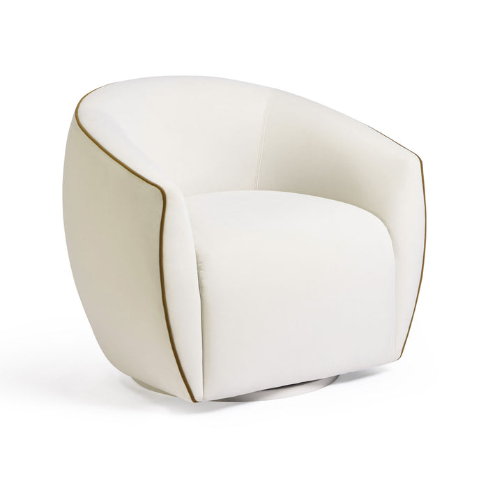 Jordan - Velvet Swivel Chair - Beige