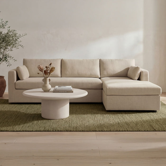 Burrow - Sleeper Sectional With Right Storage Chaise - Sand