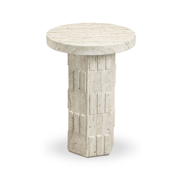 Asta - Concrete Indoor/Outdoor Side Table - Travertine