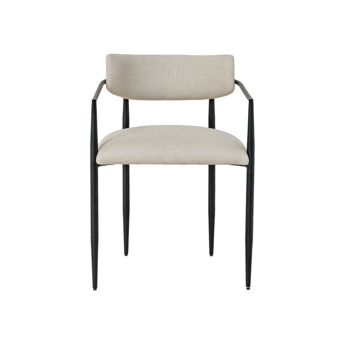 Forte - Linen Forged Iron Dining Chair - Cream
