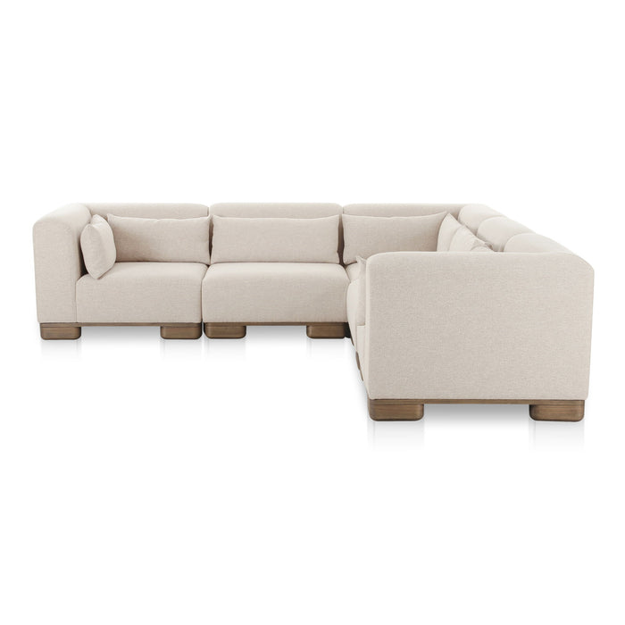 June - Classic L-Shaped Modular Sectional - Oatmeal