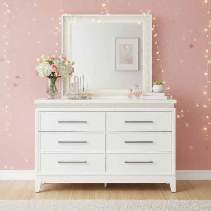 Reflections - Youth 6 Drawer Dresser With Lights