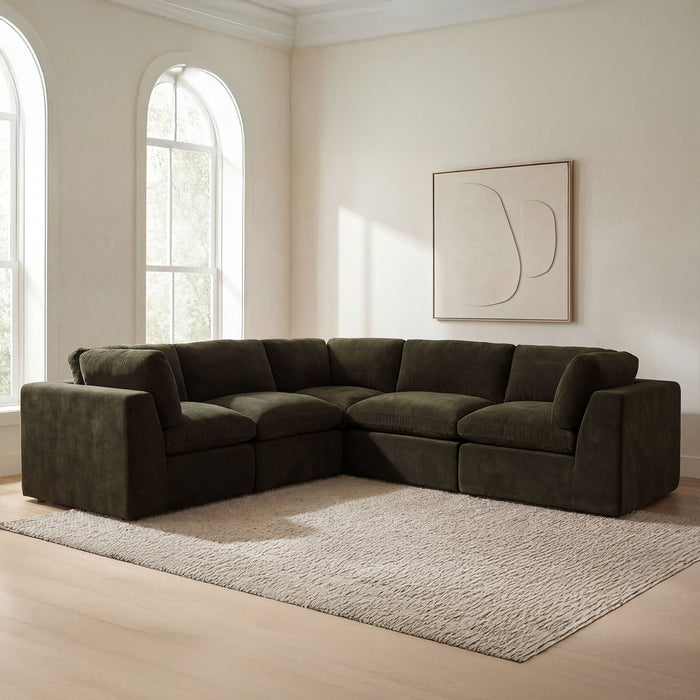 Cates - Corner Chair - Dark Green