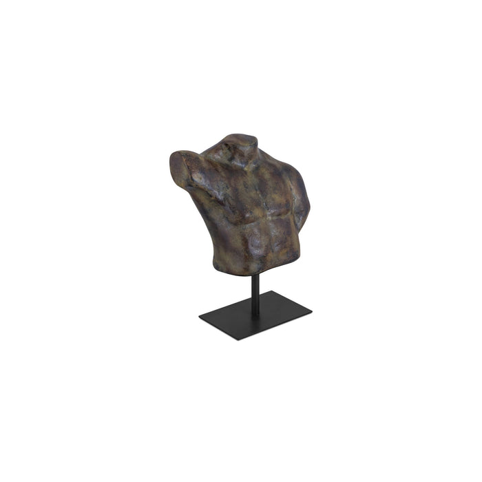 Victor - Cast Aluminum Sculpture - Dark Green Patina / Brown