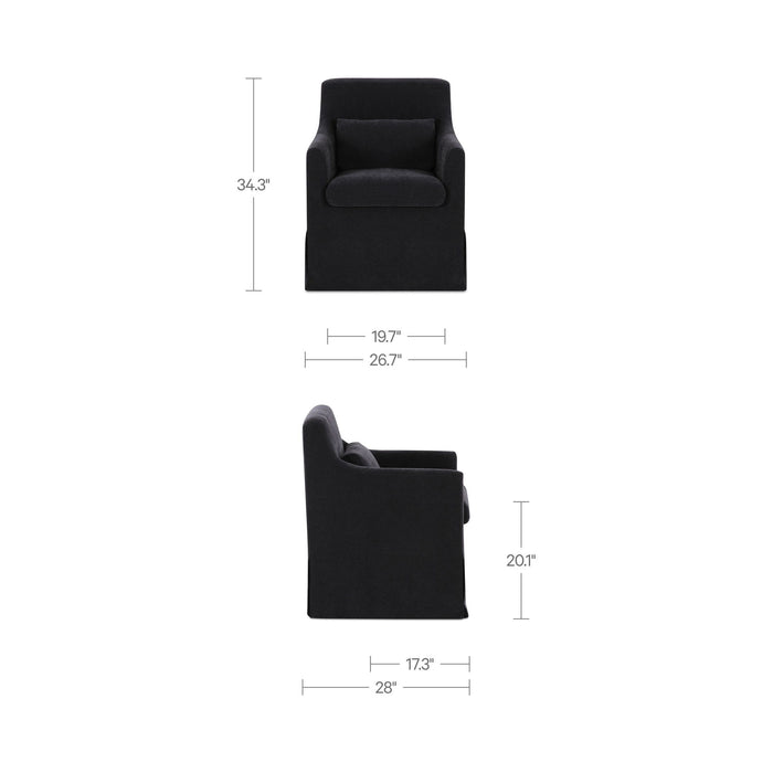 Lydia - Slipcover Dining Chair - Black