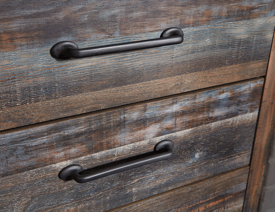 Drystan Queen Bookcase Bed with 4 Storage Drawers, Dresser, Mirror, Chest and Nightstand