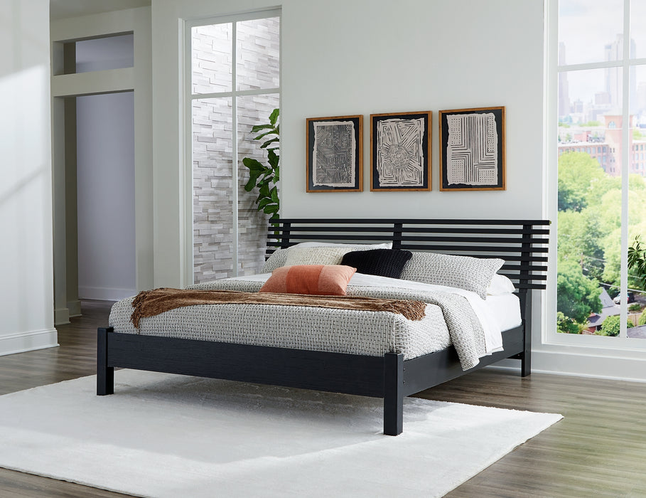 Danziar Queen Slat Panel Bed, Dresser and Mirror