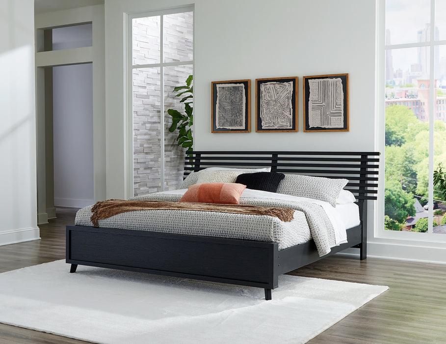 Danziar Queen Slat Panel Bed, Dresser, Mirror and Nightstand
