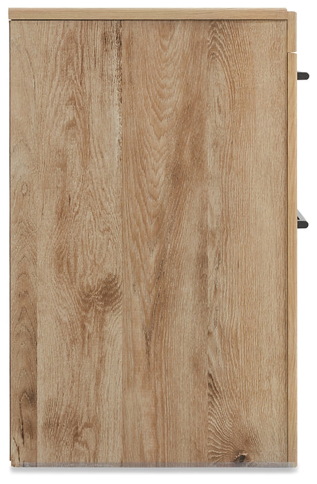 Hyanna Queen Panel Storage Bed with 2 Under Bed Storage Drawer, Dresser, Mirror and Nightstand